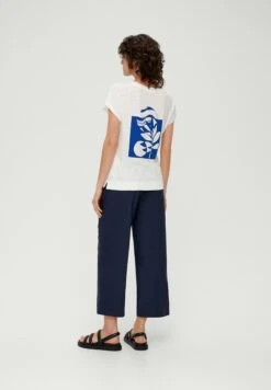 S.Oliver Mit Flammgarnstruktur - Camiseta Estampada - Ecru