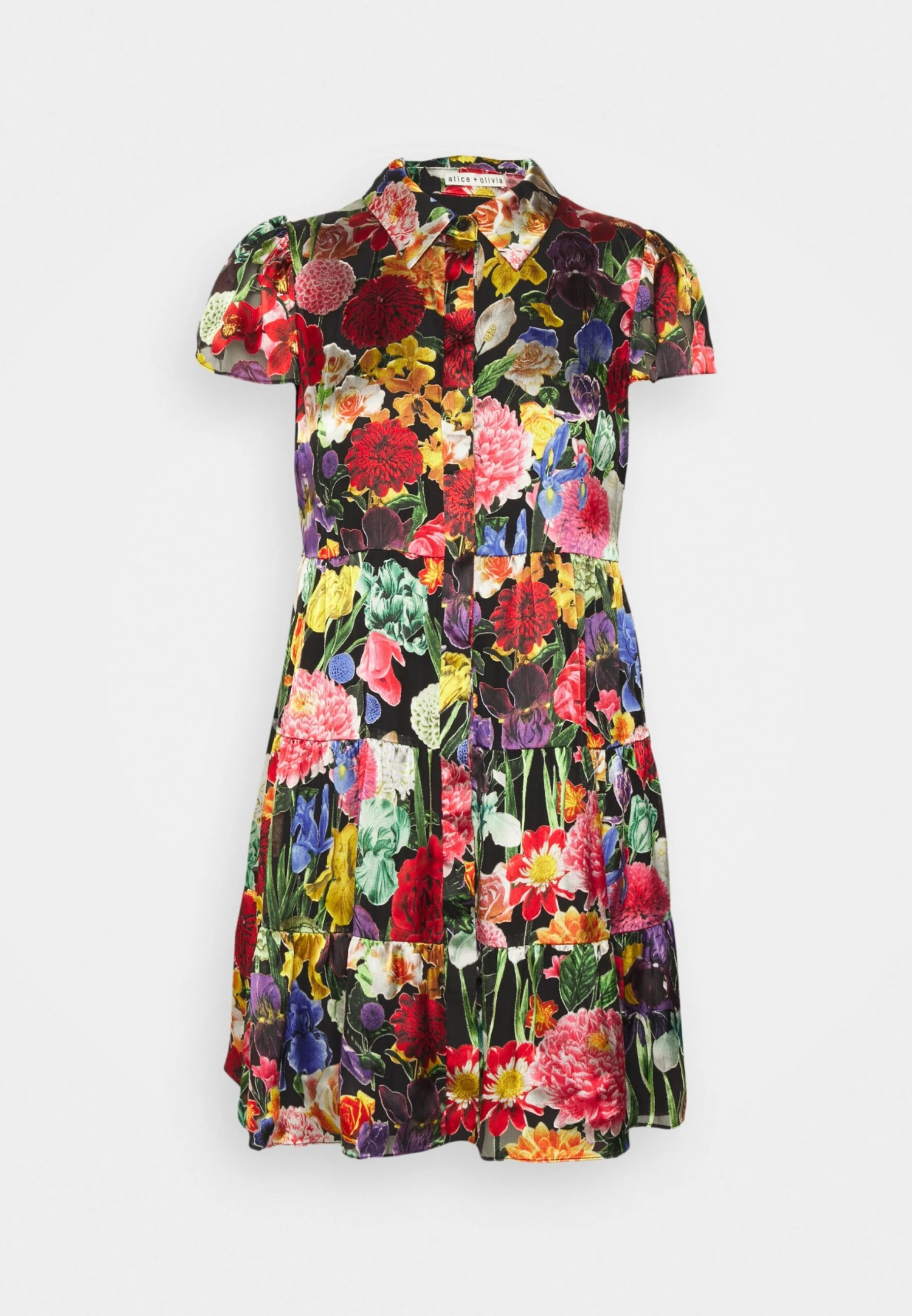Alice + Olivia Meeko Tiered- Vestido Camisero - Botanical Garden - Imagen 4
