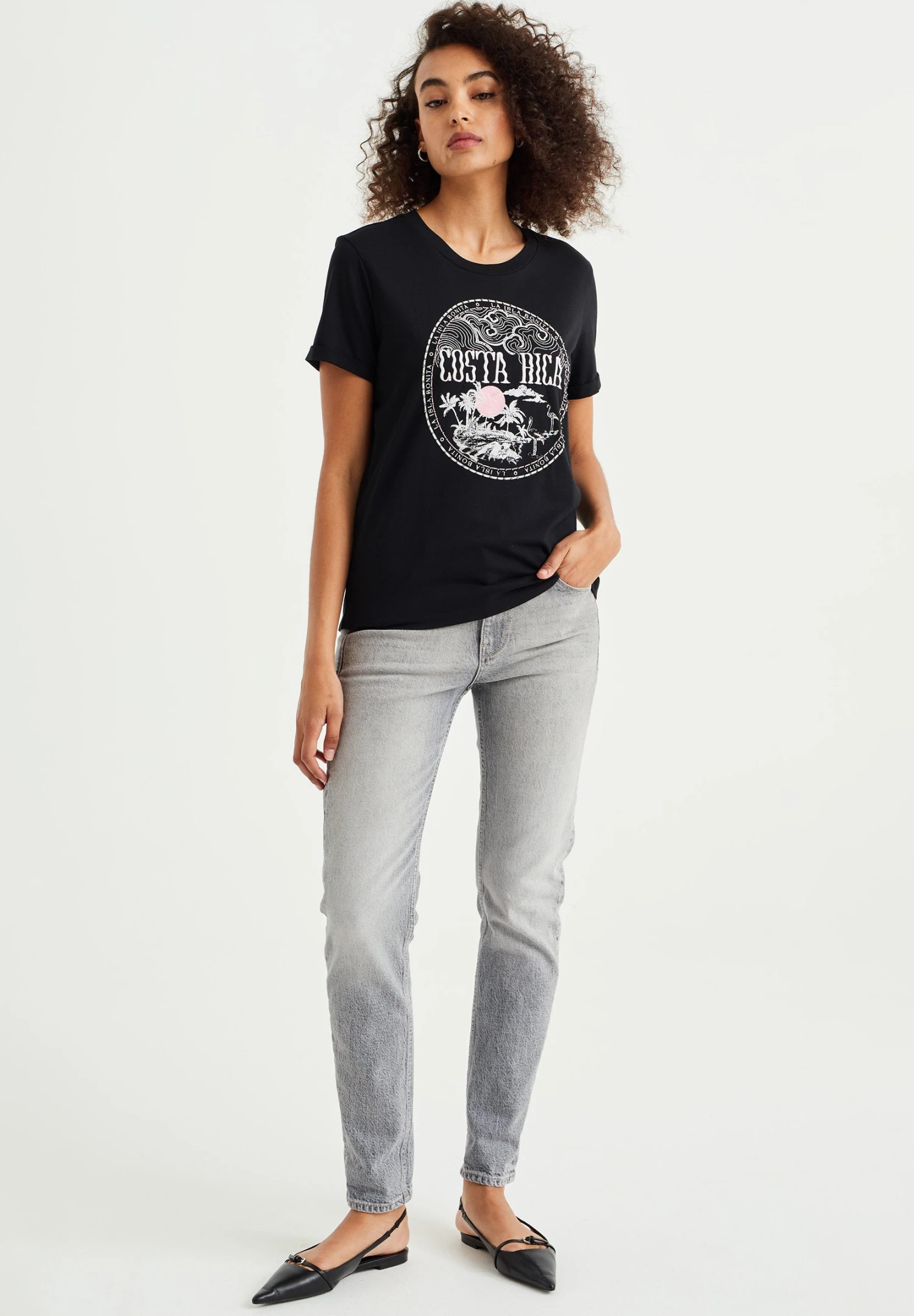 WE FASHION Met Opdruk - Camiseta Estampada - Black - Imagen 2