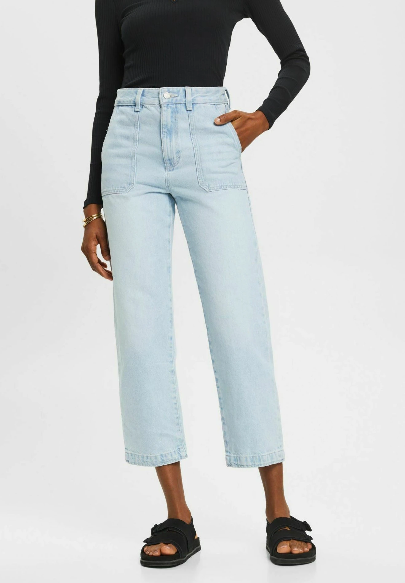 ESPRIT In Dad-Passform Aus Nachhaltigem- Vaqueros Rectos - Blue Bleached