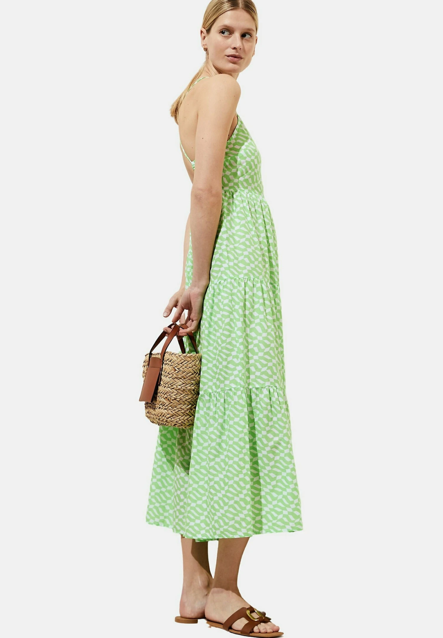 Marks & Spencer Printed Midaxi Beach- Vestido Informal - Lime Mix - Imagen 4