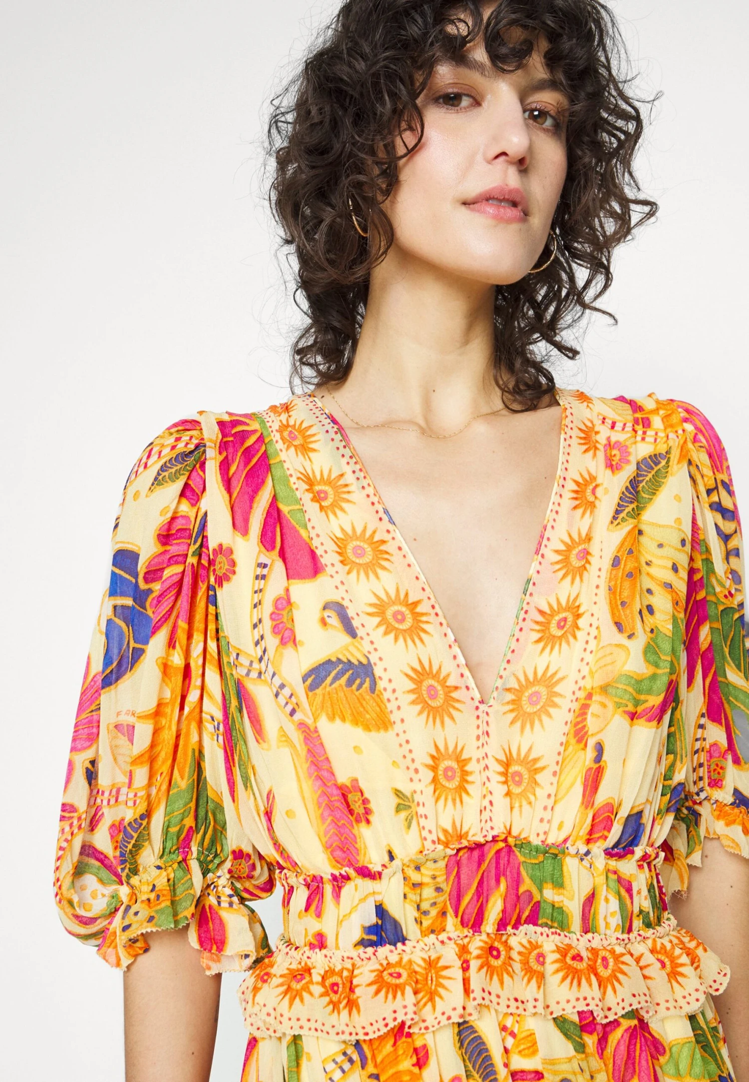 Farm Rio Rio Tapestry Dress - Vestido Largo - Rio Tapestry Yellow - Imagen 8