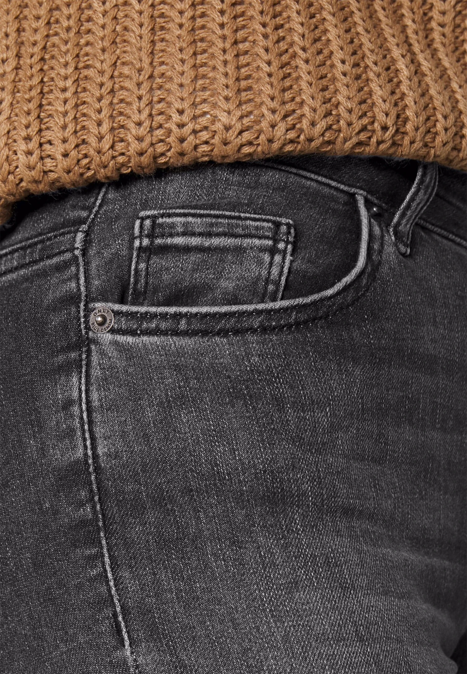 ONLY Onlblush Slit - Vaqueros A Campana - Black Denim - Imagen 6