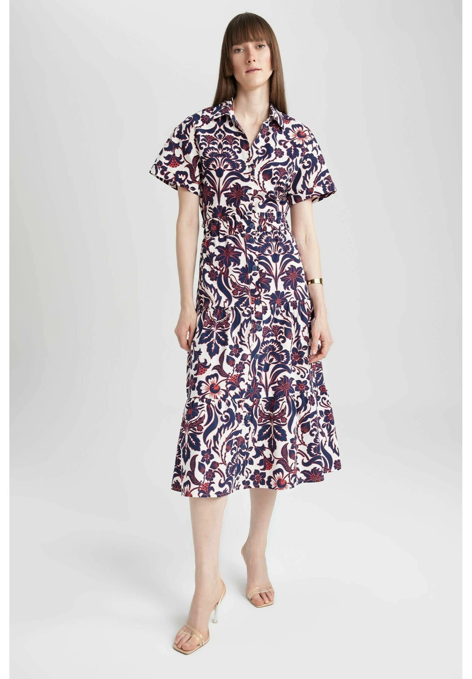 DeFacto Tiered - Falda Acampanada - Navy - Imagen 2