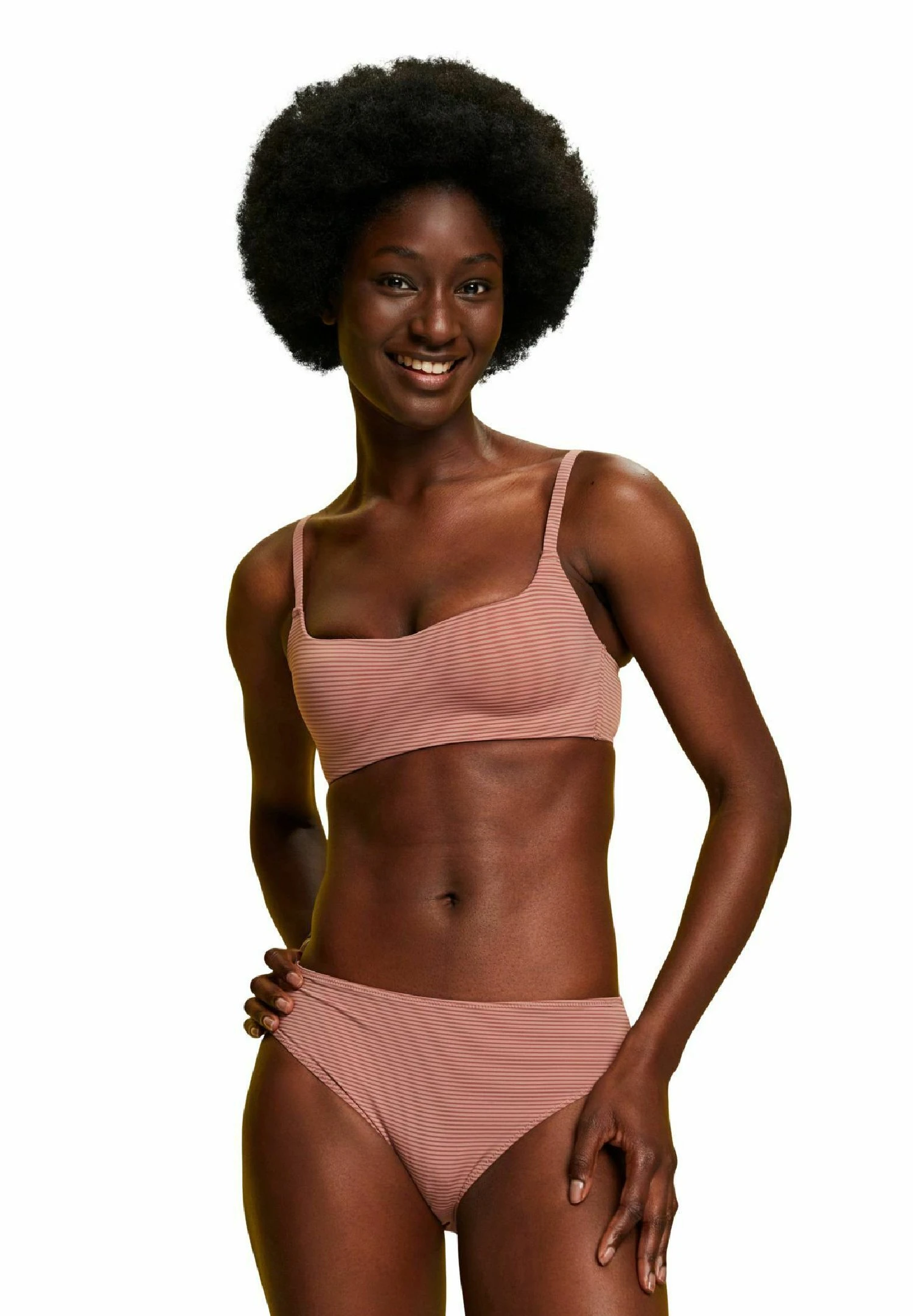 ESPRIT Jaquard Stripe K Par- Top De Bikini - Cinnamon - Imagen 5