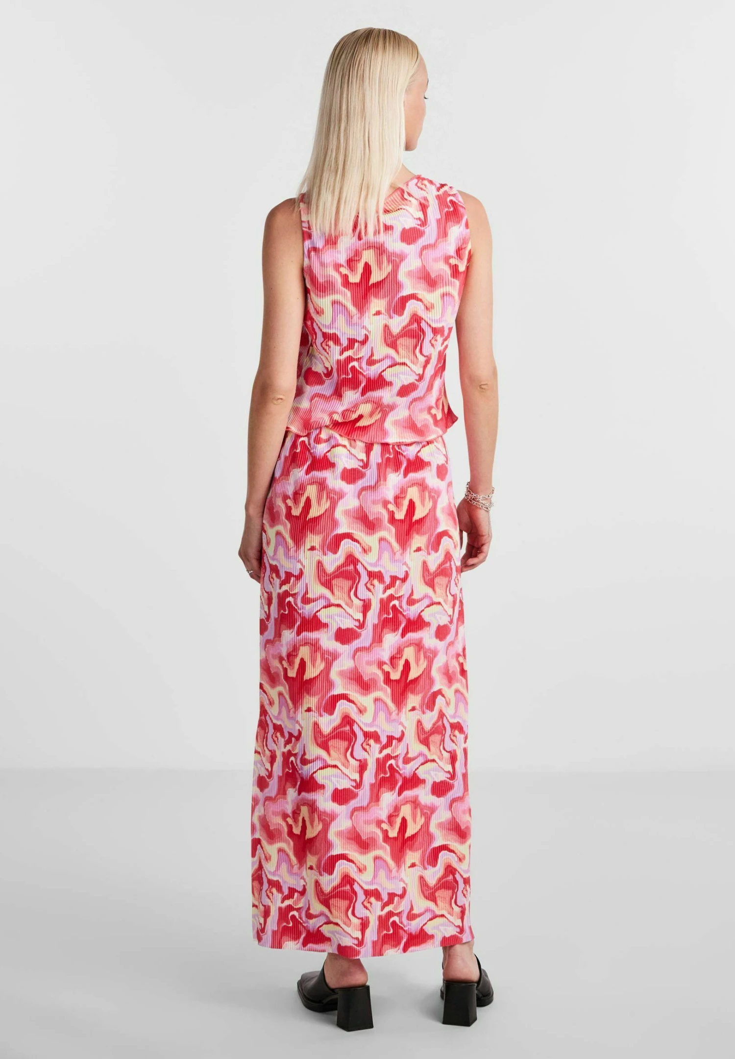 Pieces Pcmuna - Falda Larga - Hot Coral - Imagen 3