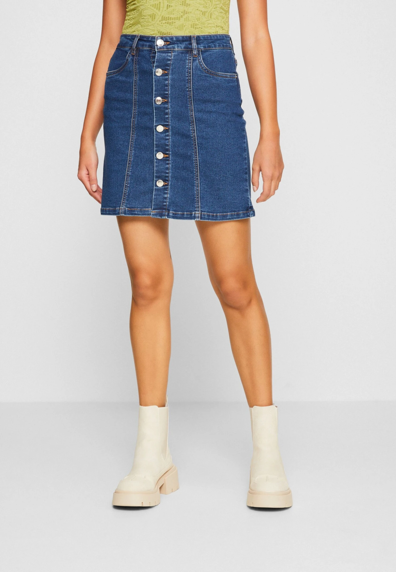 Vero Moda Vmpetra Short Skirt - Falda Vaquera - Medium Blue Denim