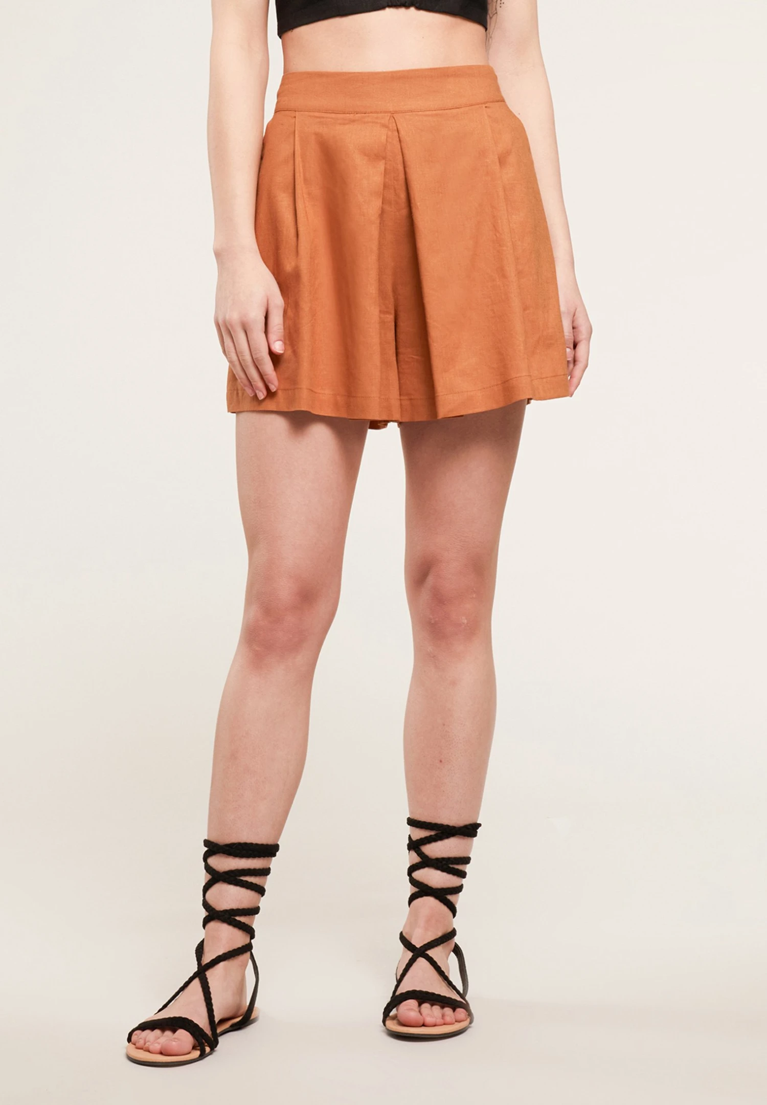 Con Pieghe - Shorts - Marrone