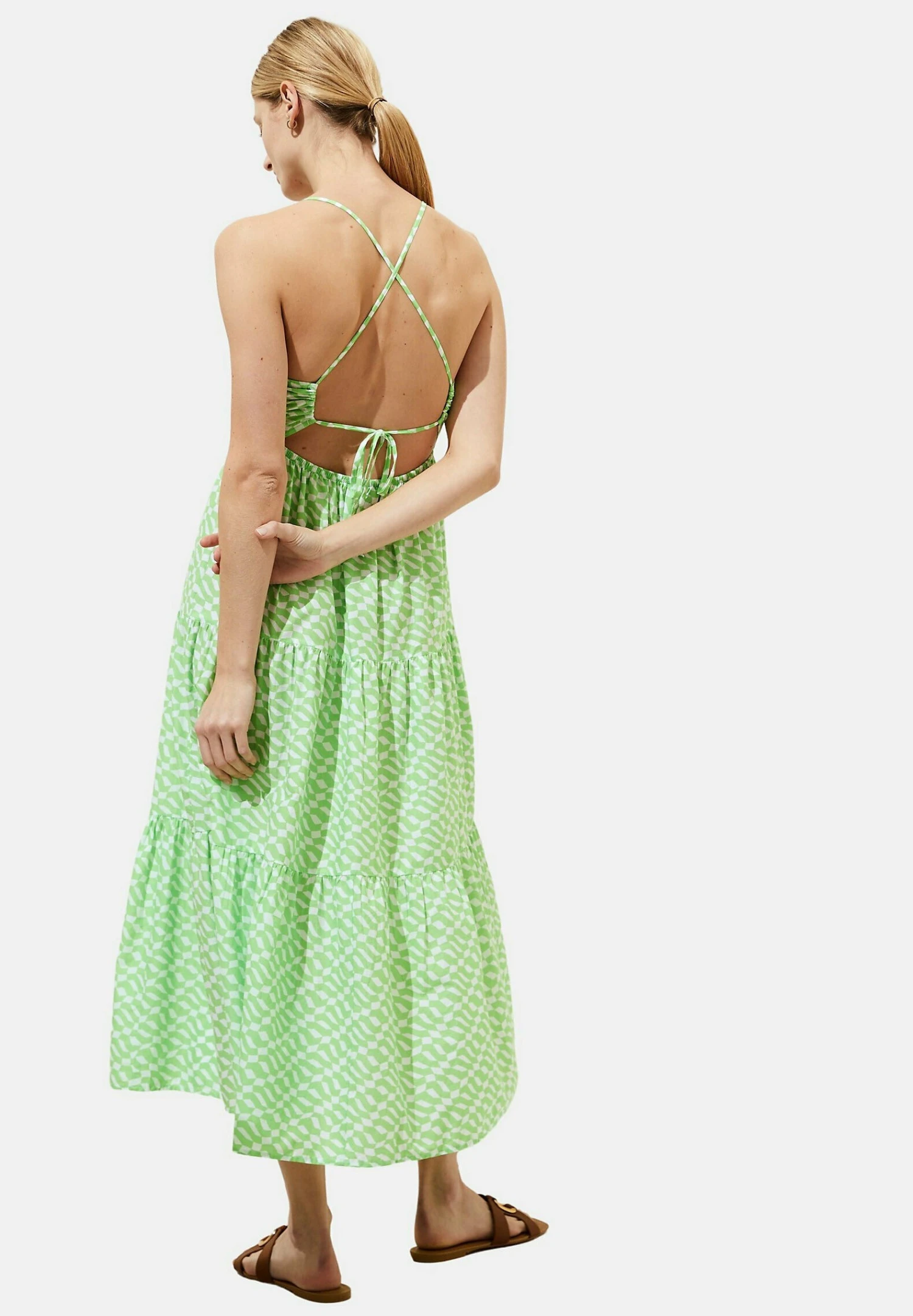 Marks & Spencer Printed Midaxi Beach- Vestido Informal - Lime Mix - Imagen 2