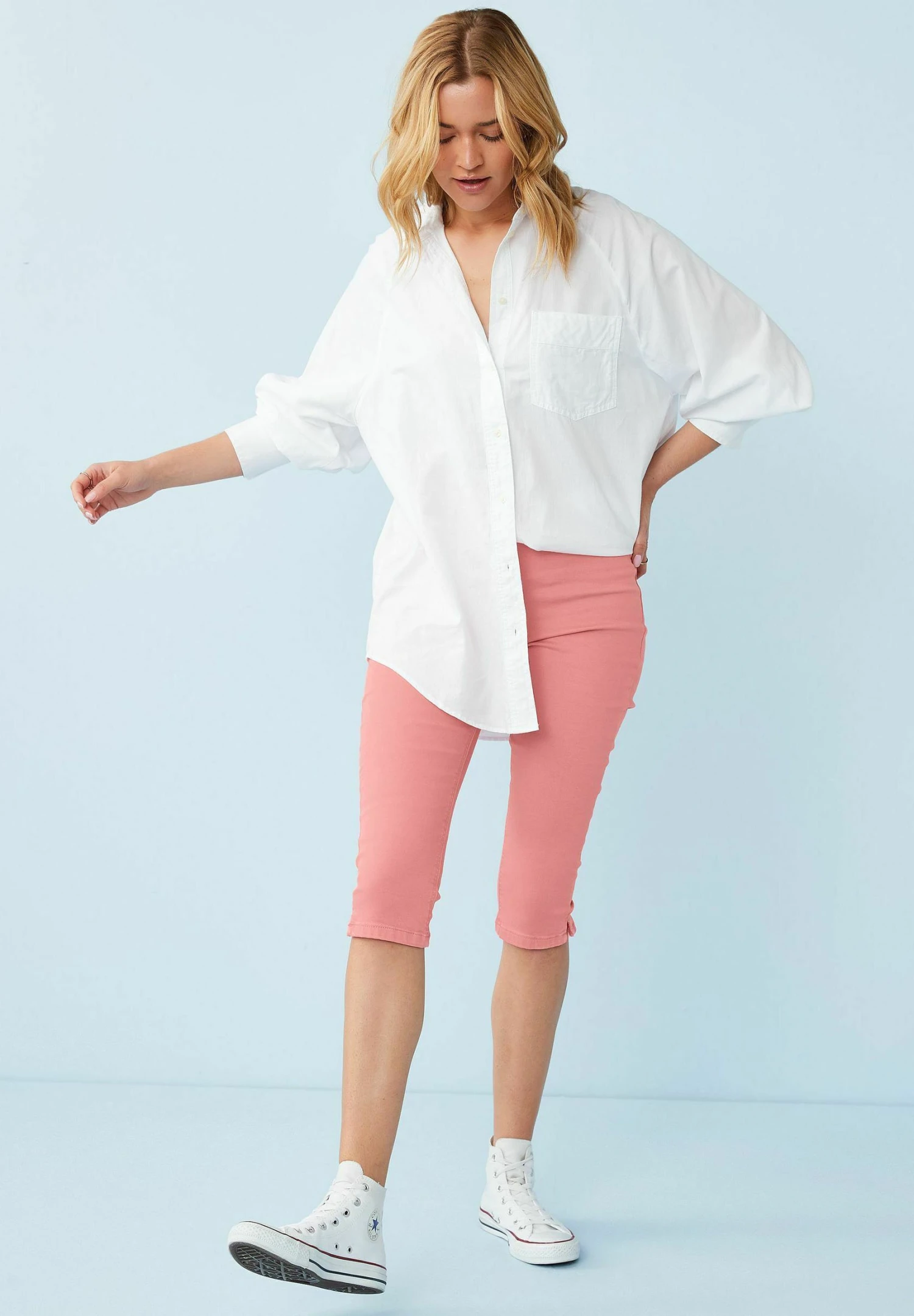 Next Pedal Pusher Cropped - Shorts Vaqueros - Pink - Imagen 2