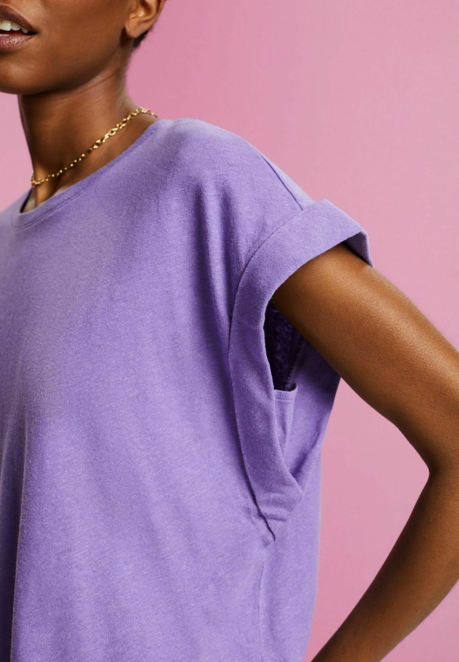 Edc By Esprit Camiseta Básica - Purple - Imagen 6