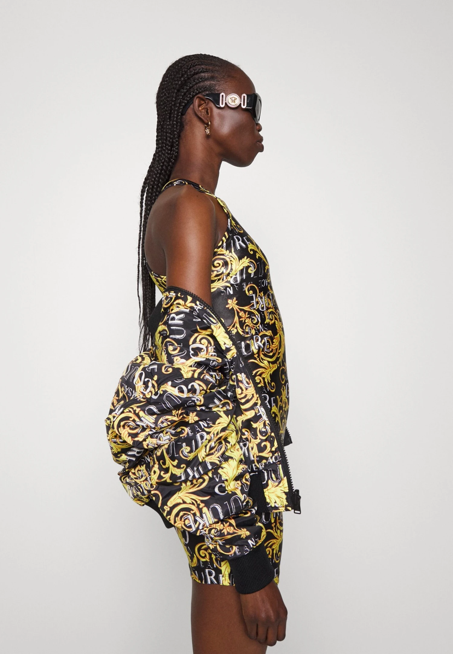 Print Logo Couture - Vestido Ligero - Black/Gold - Imagen 4