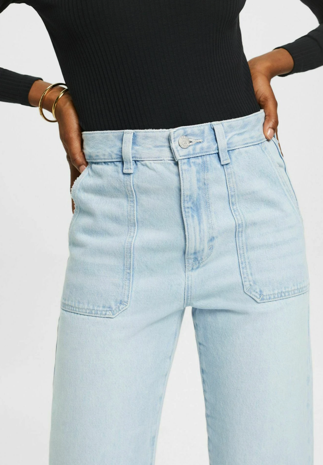 ESPRIT In Dad-Passform Aus Nachhaltigem- Vaqueros Rectos - Blue Bleached - Imagen 4