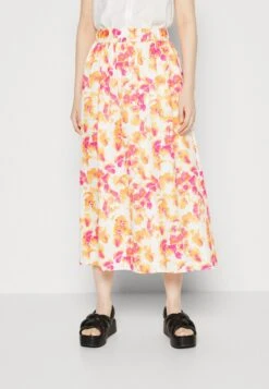 Selected Femme Slfdorita Midi Skirt - Falda Acampanada - Papaya