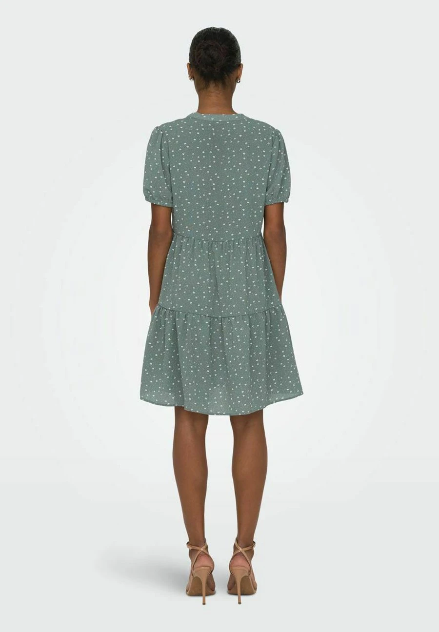 ONLY Gemustertes V-Ausschnitt - Vestido Informal - Balsam Green - Imagen 3