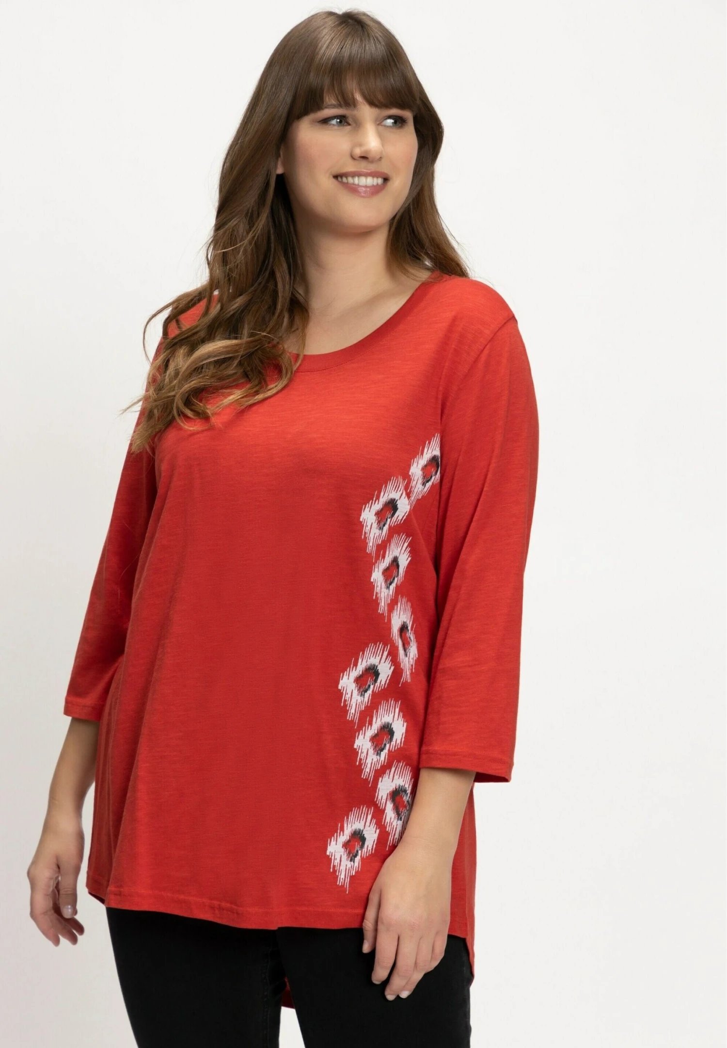 Ulla Popken Camiseta De Manga Larga - Karmijnrood