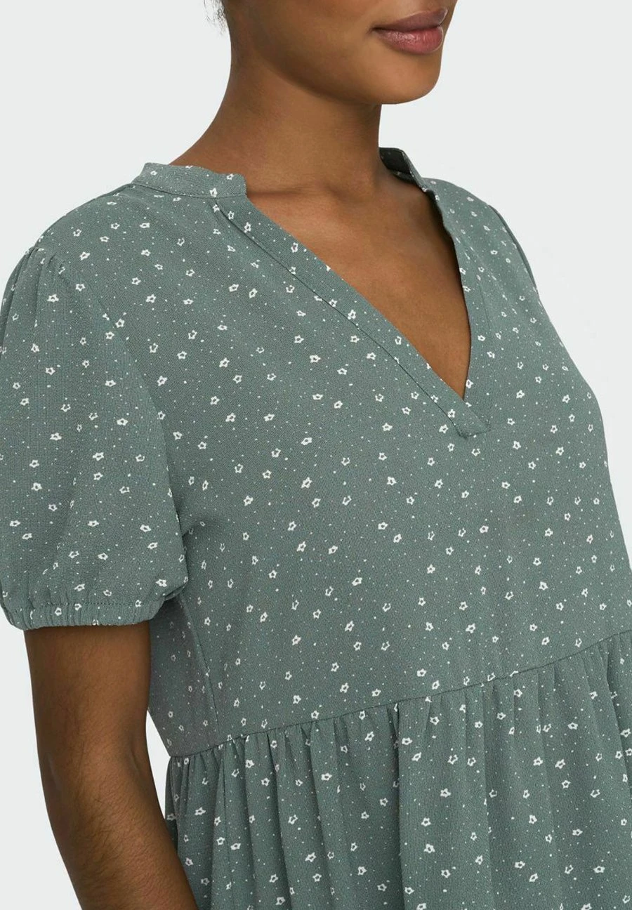 ONLY Gemustertes V-Ausschnitt - Vestido Informal - Balsam Green - Imagen 5