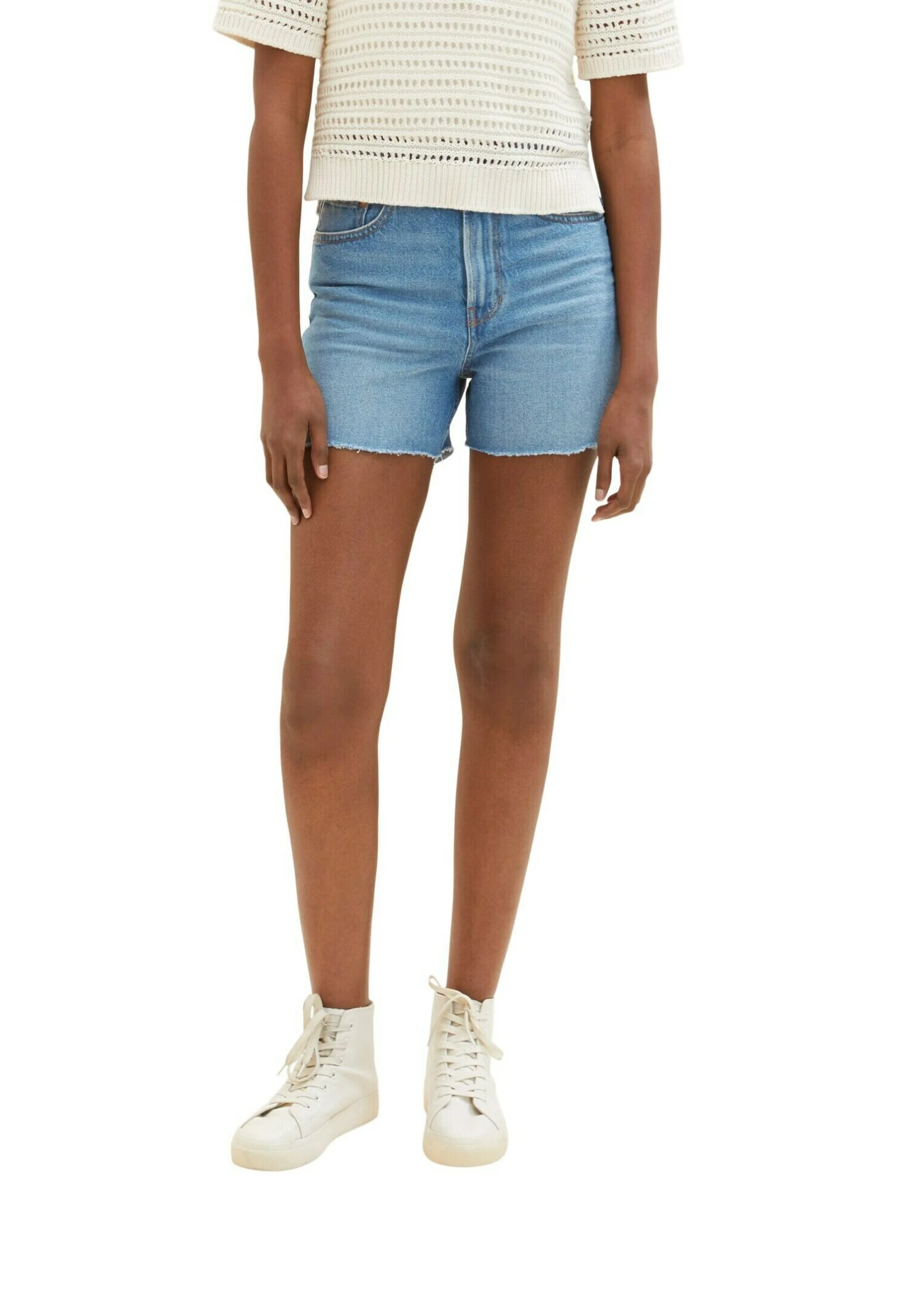 TOM TAILOR Denim Mom - Shorts Vaqueros - Used Mid Stone Blue Denim - Imagen 7