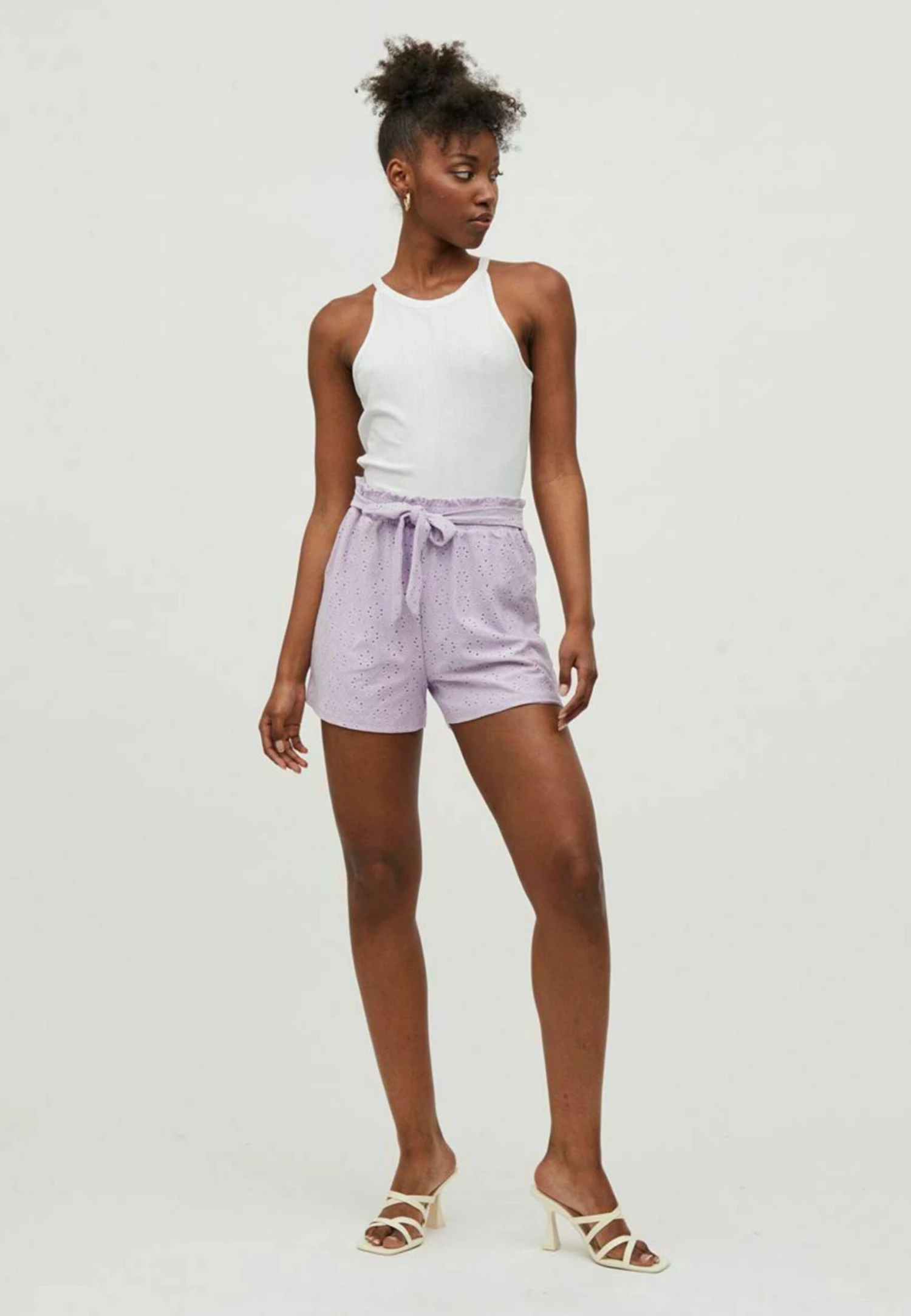 Vila Vikawa Hw Belt /Su/Ka - Shorts - Pastel Lilac - Imagen 2