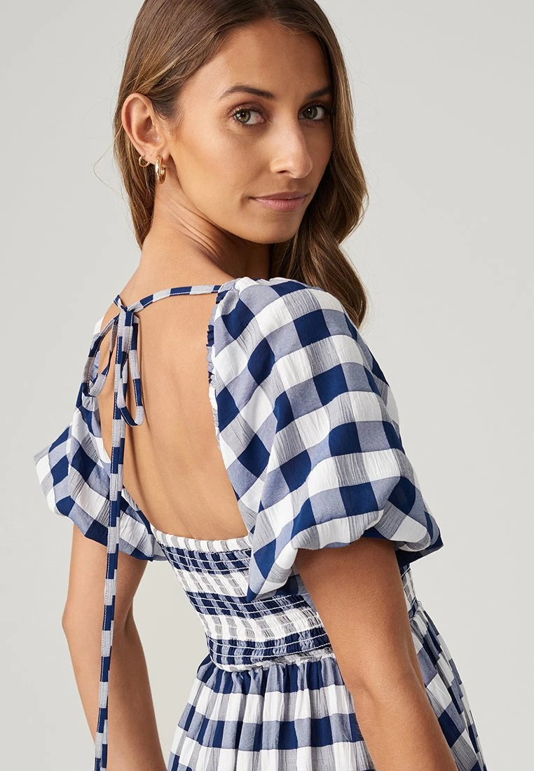Amara - Vestido Informal - Navy Gingham - Imagen 4