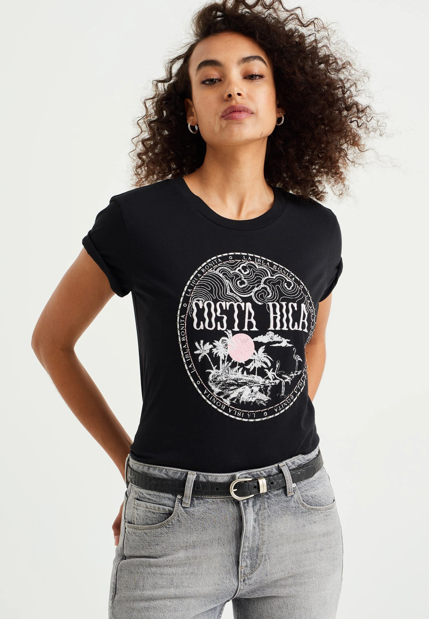 WE FASHION Met Opdruk - Camiseta Estampada - Black