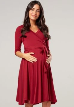 Z Wiązaniem W Talii - Vestido Informal - Rotwein