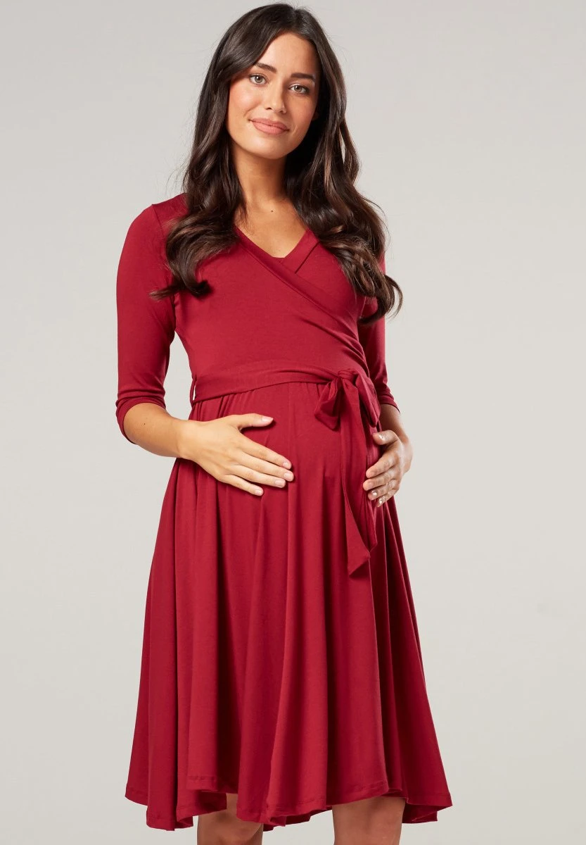 Z Wiązaniem W Talii - Vestido Informal - Rotwein