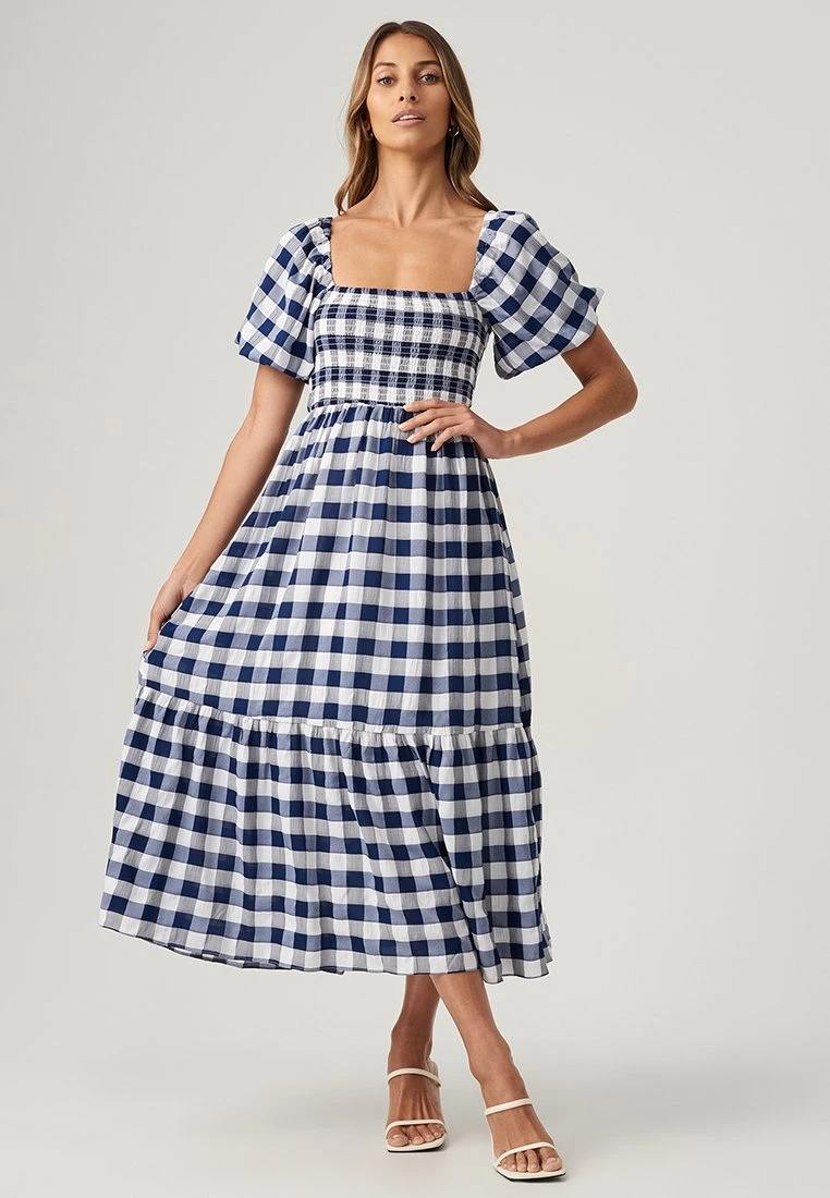 Amara - Vestido Informal - Navy Gingham - Imagen 2