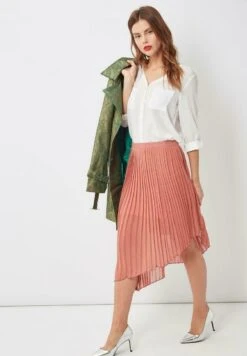 Plisada Asimétrica - Falda Plisada - Rosa