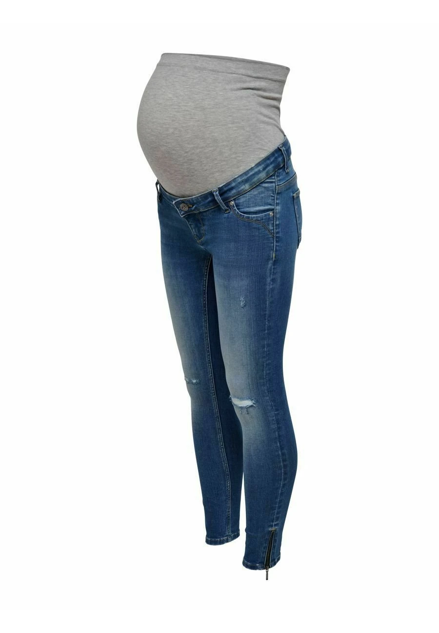 ONLY MATERNITY Vaqueros Pitillo - Medium Blue Denim