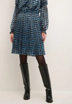 Cream Crvilda - Falda Acampanada - Blue Speed Stripe