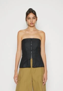 WEEKDAY Maggie Zip Corset - Top - Black