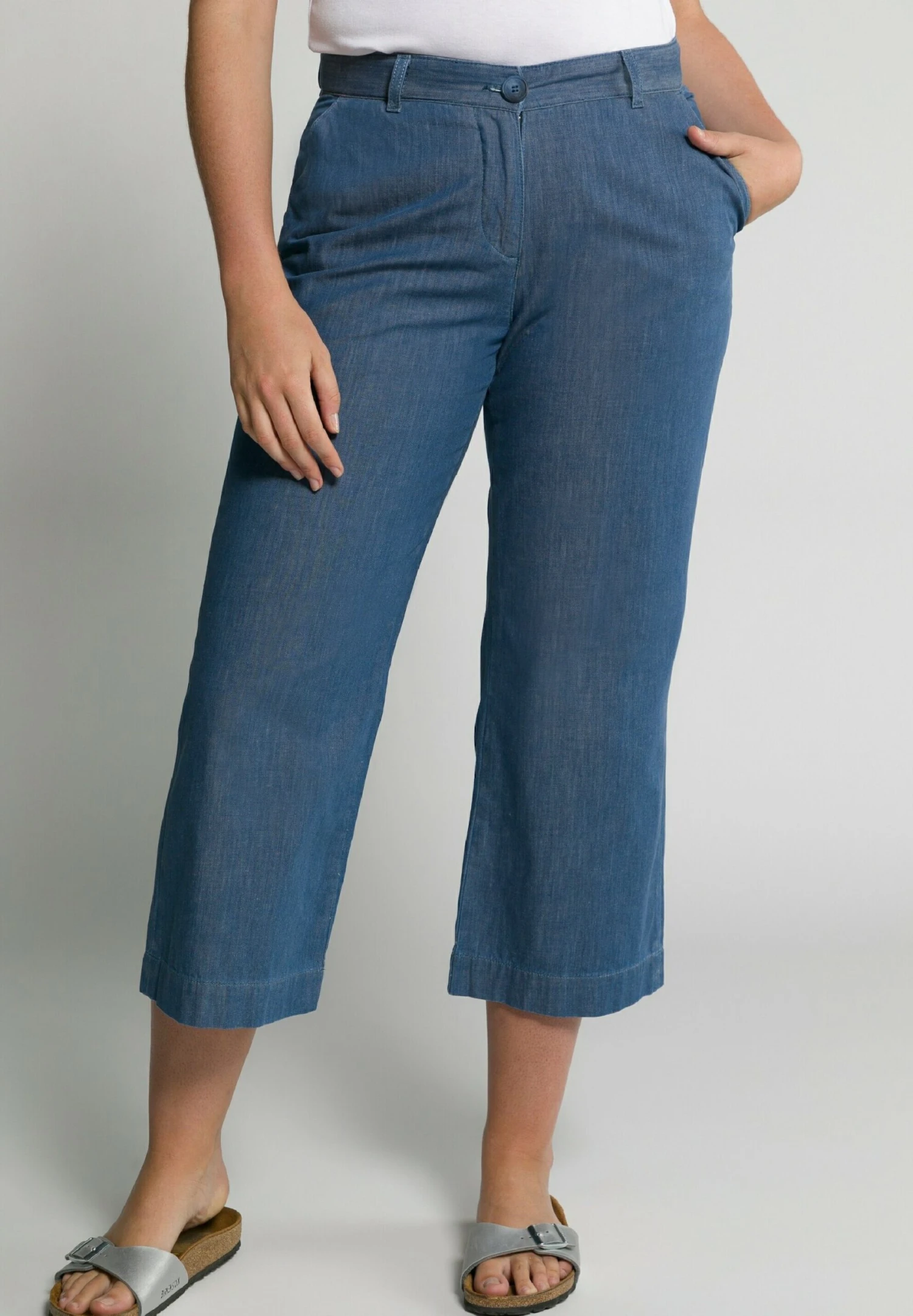 Ulla Popken Vaqueros A Campana - Blue Denim