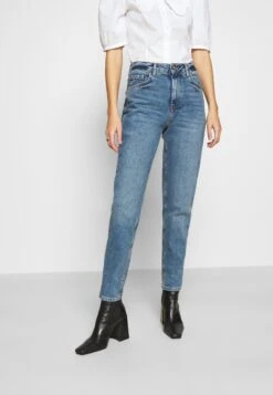 Pieces Pcleah Mom - Vaqueros Boyfriend - Medium Blue Denim