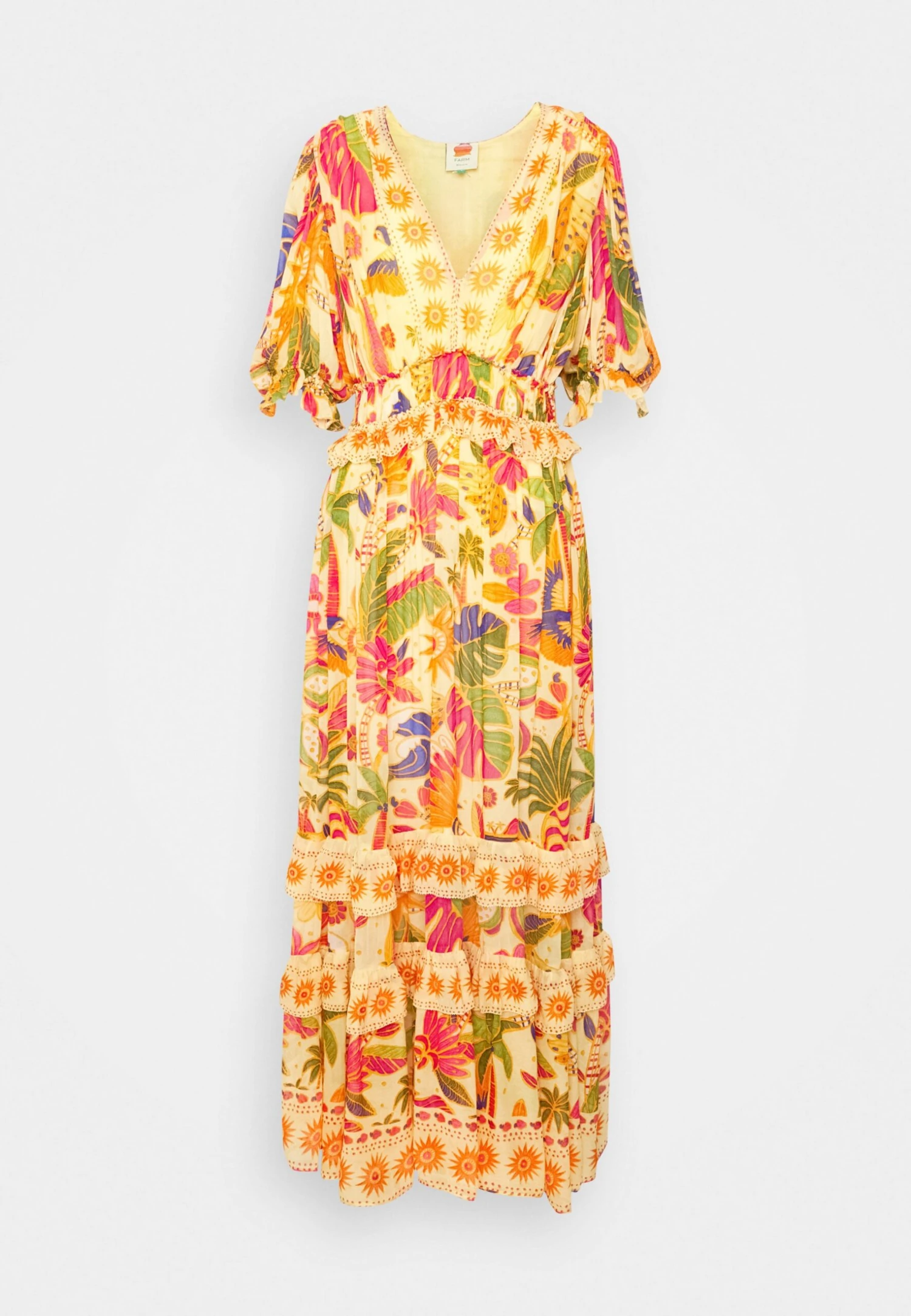 Farm Rio Rio Tapestry Dress - Vestido Largo - Rio Tapestry Yellow - Imagen 7