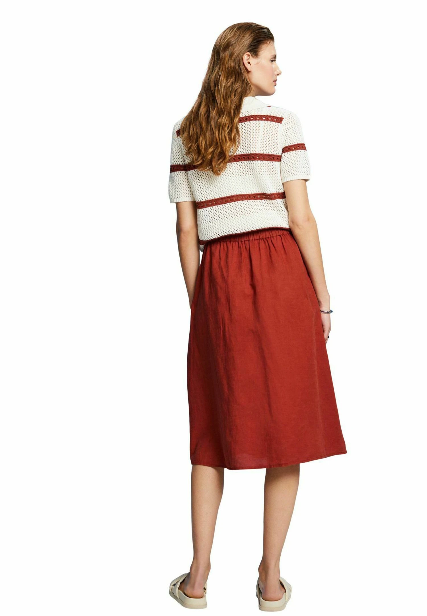 ESPRIT Light- Falda Acampanada - Terracotta New - Imagen 2