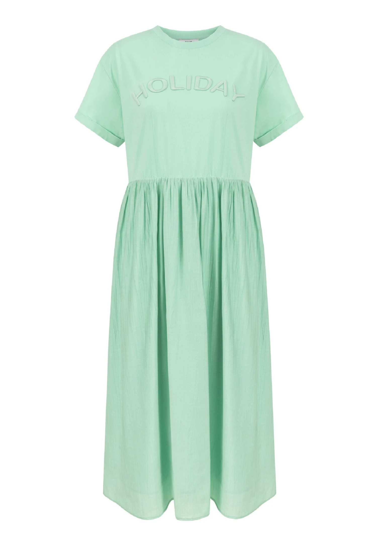 Twist Relaxed Fit 3D Embroidered - Vestido Informal - Mint Green - Imagen 5