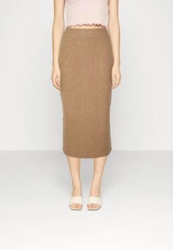 Vila Vihaudi Pencil Skirt - Falda De Tubo - Natural Melange