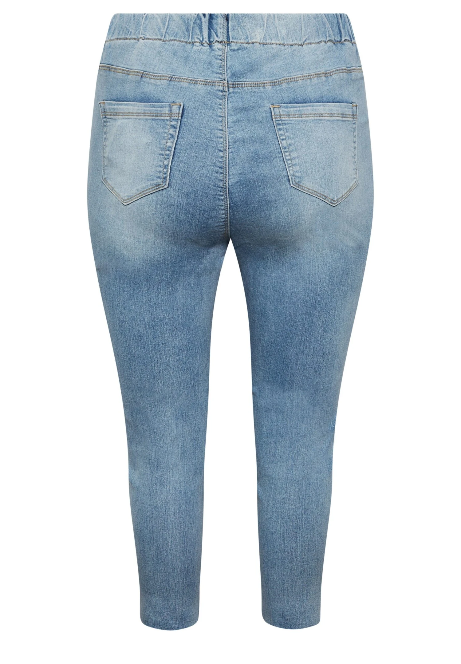 Ripped Cropped- Jeggings - Mid Blue - Imagen 4