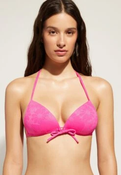 Calzedonia Antibes - Top De Bikini - Bright Pink Flowers