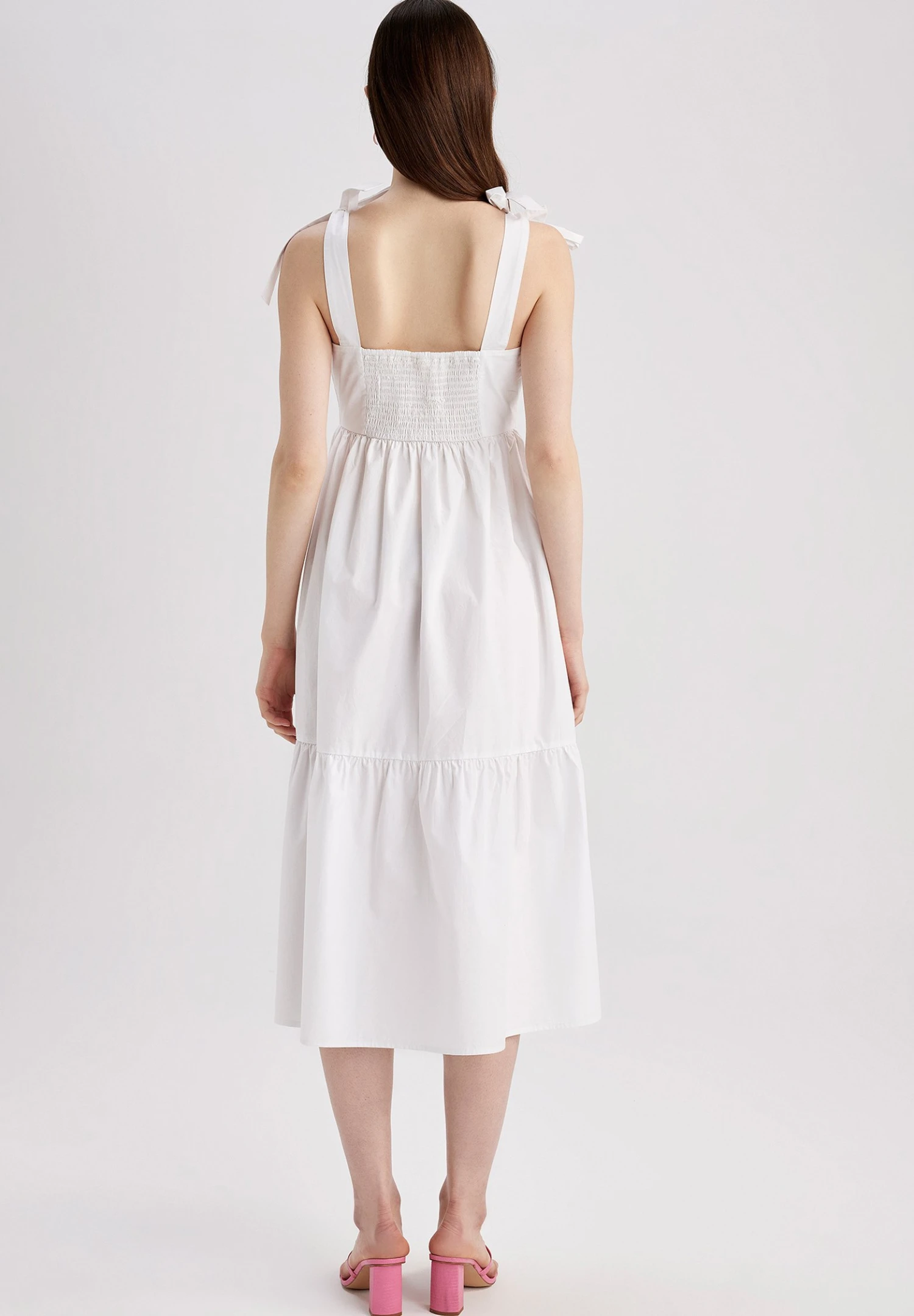 DeFacto Tiered - Vestido Informal - White - Imagen 2
