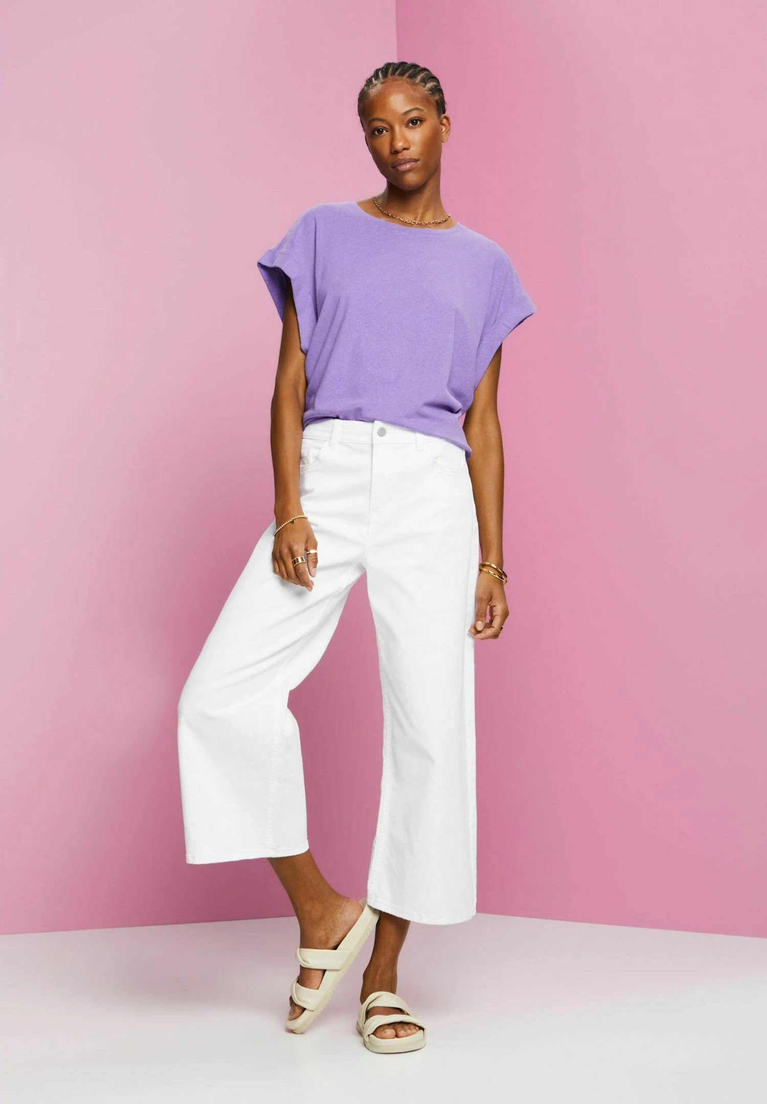 Edc By Esprit Camiseta Básica - Purple - Imagen 3