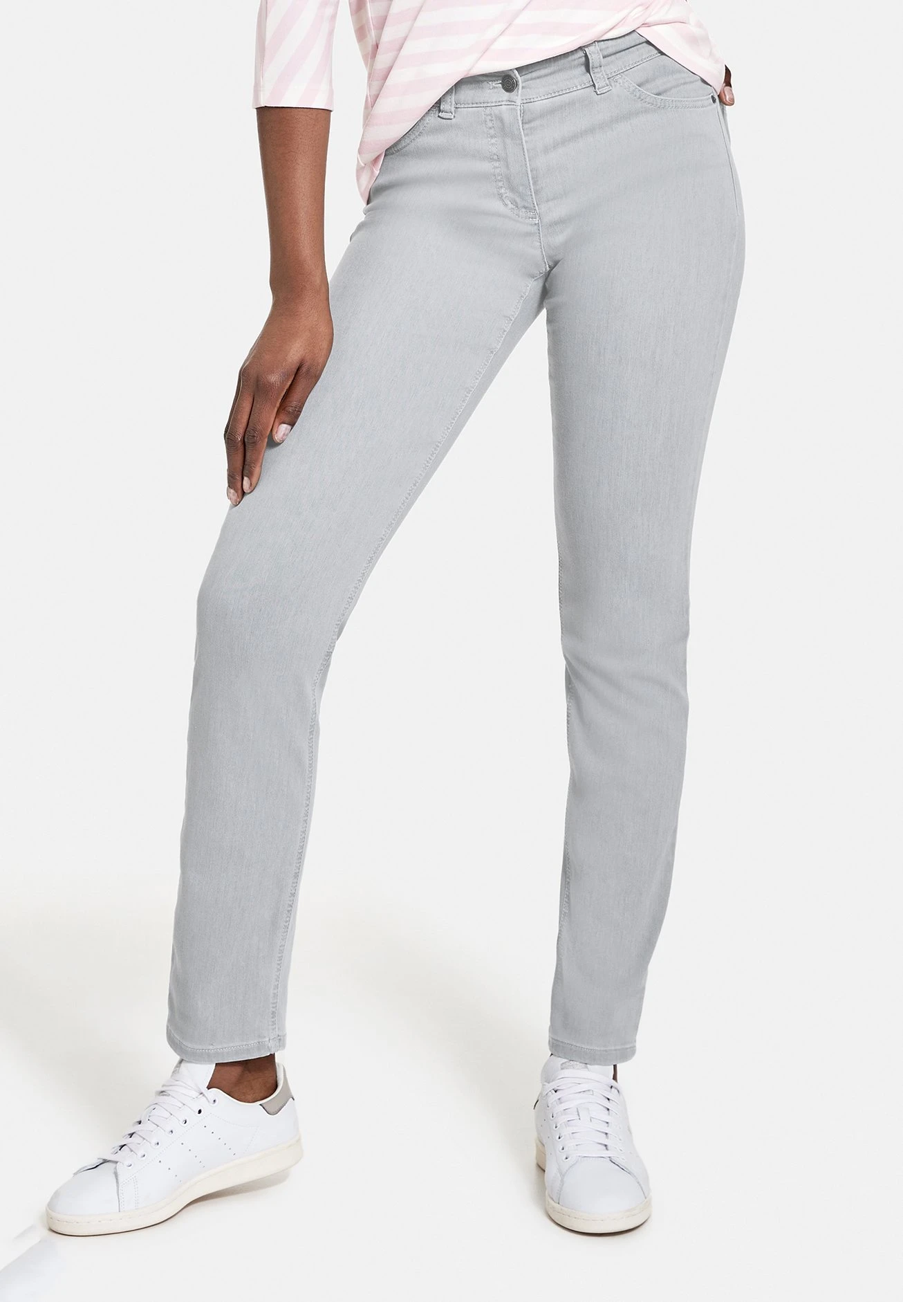 Gerry Weber Lang 5 Pocket Best4Me - Vaqueros Slim Fit - Light Grey Denim