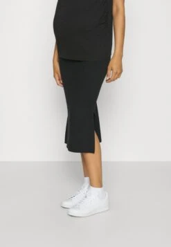 Pieces Maternity Pmcrista Midi Skirt- Falda De Tubo - Black