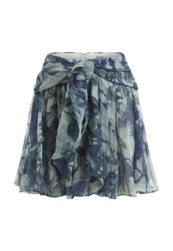 Guess Mit Allover-Print - Falda Plisada - Himmelblau