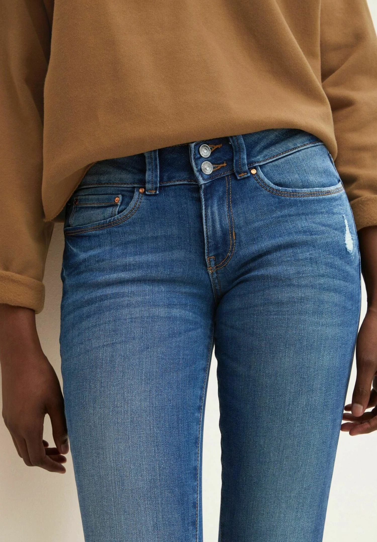 TOM TAILOR Denim Jona - Vaqueros Pitillo - Destroyed Mid Stone Blue Denim - Imagen 5