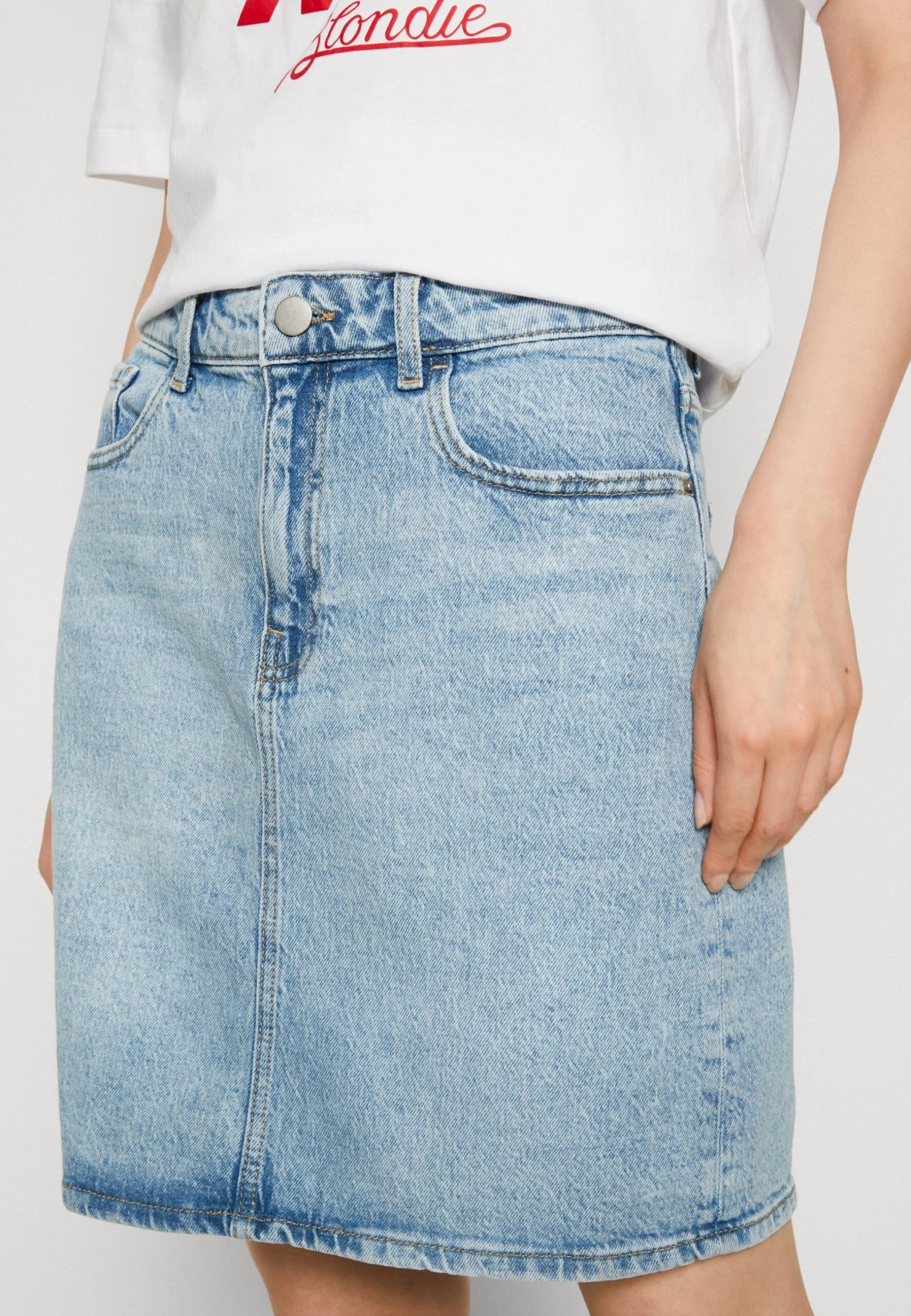 Vila Vikaja Skirt - Falda Vaquera - Light Blue Denim - Imagen 4