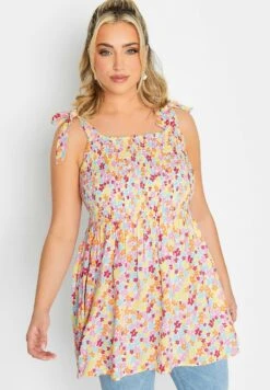 Ditsy Floral Print Peplum - Blusa - White