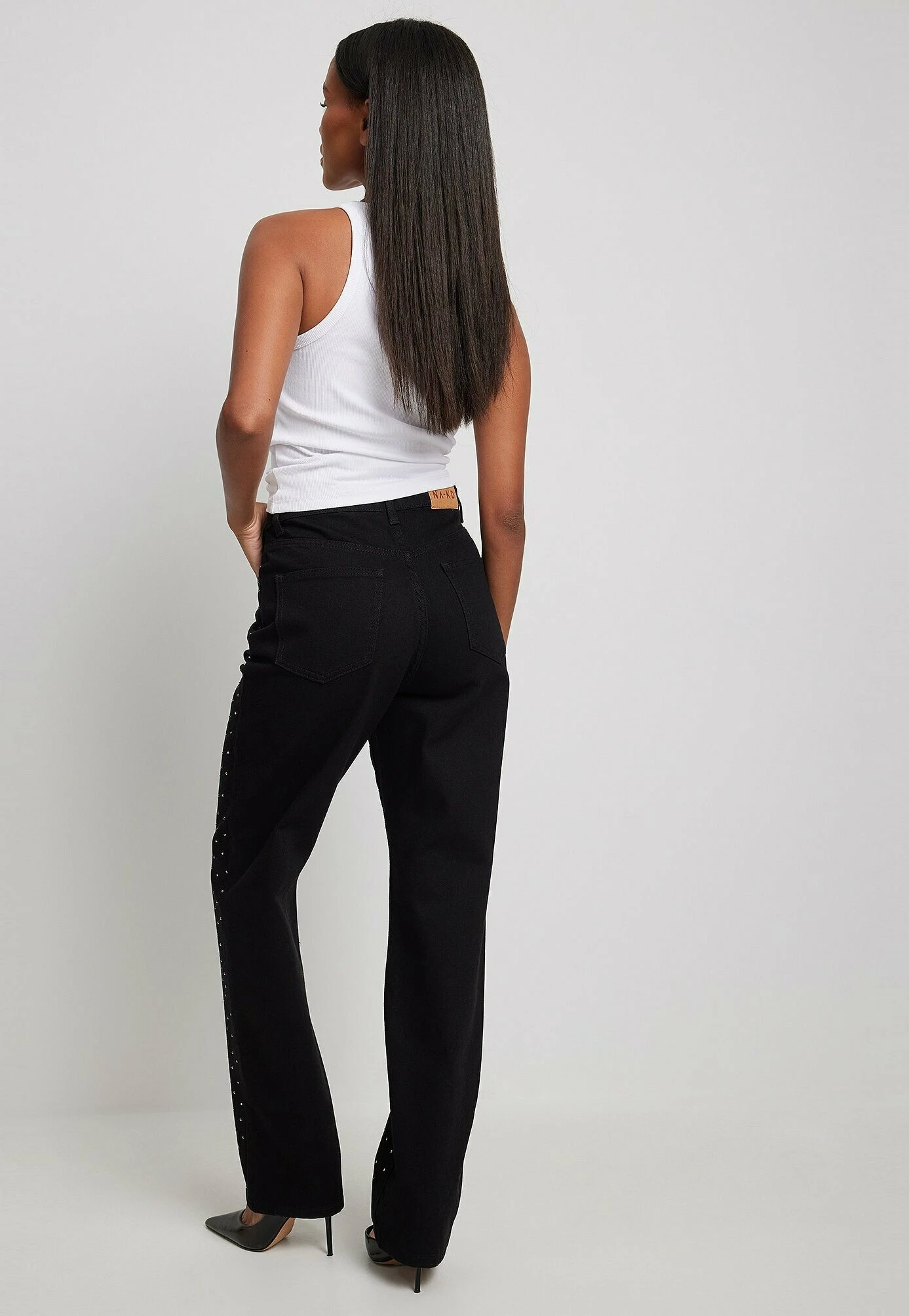 NA-KD Mit Geradem Bein - Vaqueros Rectos - Black - Imagen 3