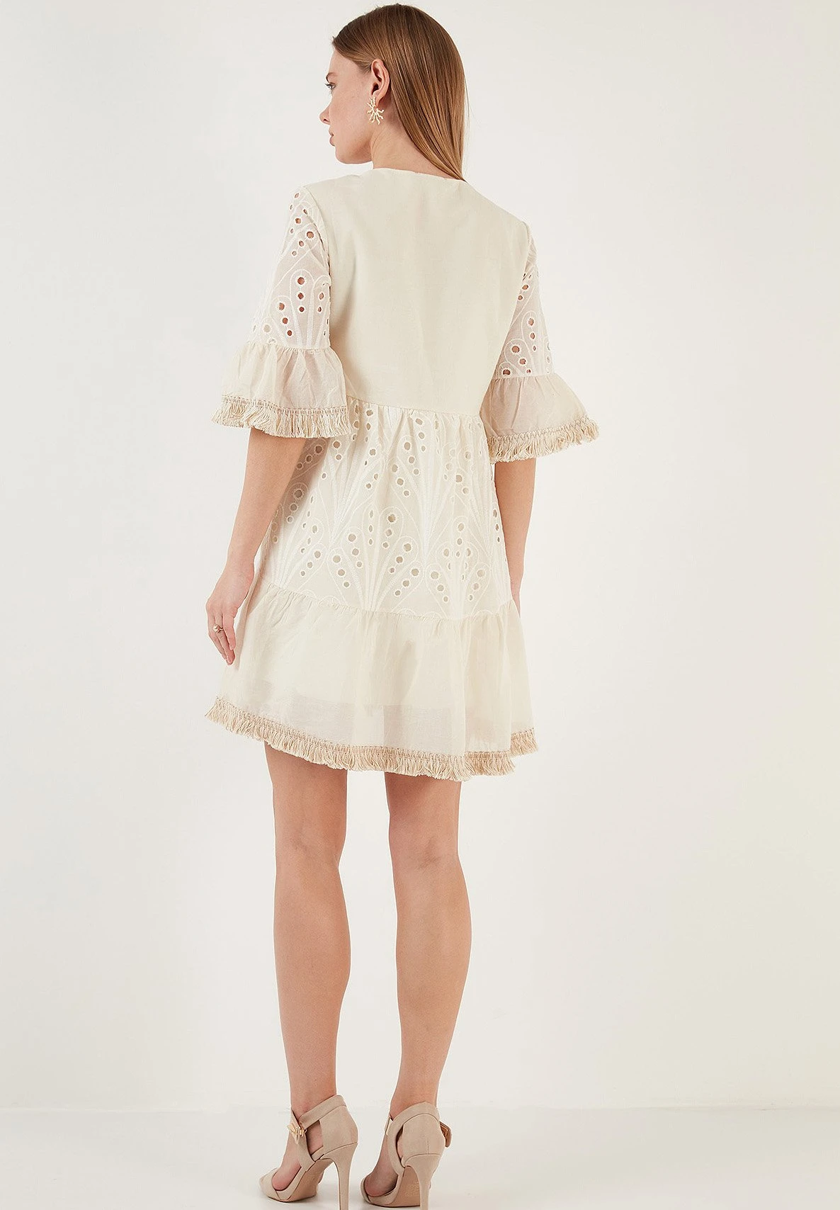 LELA Regular Fit - Vestido Informal - Ecru - Imagen 3